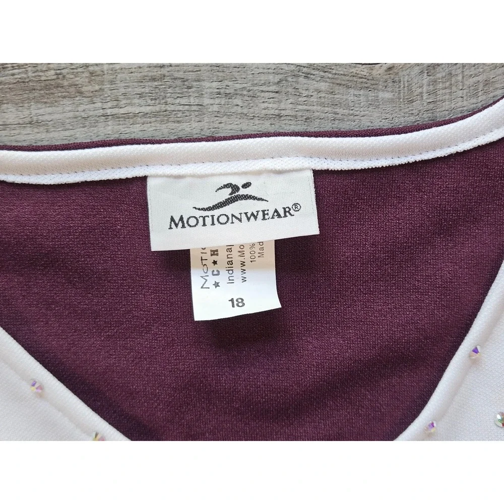 Motionwear Cougars Cheerleading Dress Burgundy White Rhinestone Uniform Size 18